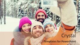  Presentation with forest winter - PPT theme having technology season friendship and people background and a coral colored foreground