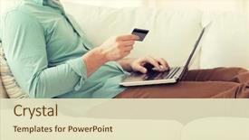  Presentation with banking - Colorful PPT theme enhanced with technology shopping banking home backdrop and a soft green colored foreground