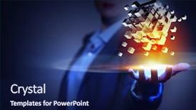  Presentation with new technology - Colorful slides enhanced with technology solutions - integrating new technologies backdrop and a navy blue colored foreground