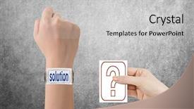  Presentation with smart watch red - Amazing PPT theme having technology solutions - smart watch concept of doubt backdrop and a  colored foreground