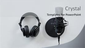  Presentation with recording - Cool new presentation with technology-sound-recording-and-audio backdrop and a light gray colored foreground