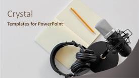  Presentation with podcast - Colorful theme enhanced with technology-sound-recording-and-podcast backdrop and a lemonade colored foreground