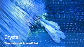  Presentation with printed circuit - Amazing slide deck having technology style against fiber backdrop and a cobalt blue colored foreground