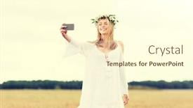  Presentation with cereal - Theme having technology-summer-holidays-vacation background and a cream colored foreground