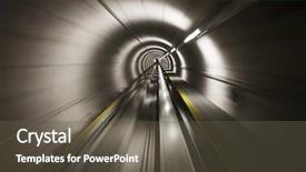  Presentation with tunnel - Slide deck with railway track - going trough the underground tunnel background and a tawny brown colored foreground