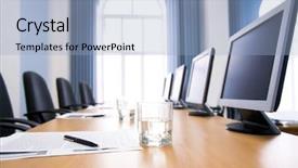  Presentation with water glass - Audience pleasing theme consisting of technology training - image of glass of water backdrop and a light blue colored foreground