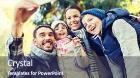  Presentation with tourism selfie - Slides having technology-travel-tourism-hike background and a navy blue colored foreground