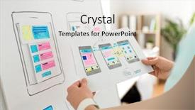  Presentation with flip chart - Cool new slide set with technology user interface design backdrop and a lemonade colored foreground