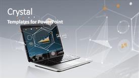  Presentation with geometric shapes - Amazing PPT theme having technology virtual reality and statistics backdrop and a gray colored foreground