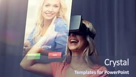  Presentation with artificial intelligence virtual reality - Audience pleasing slide deck consisting of technology virtual reality cyberspace entertainment backdrop and a ocean colored foreground