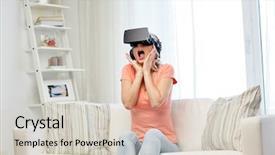  Presentation with virtual reality medical - PPT layouts with perception de soi - technology virtual reality cyberspace entertainment background and a lemonade colored foreground