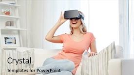  Presentation with virtual reality environments - Theme featuring perception de soi - technology virtual reality cyberspace entertainment background and a lemonade colored foreground