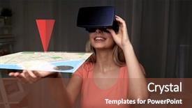  Presentation with gps - Theme with technology virtual reality cyberspace entertainment background and a tawny brown colored foreground