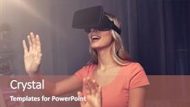  Presentation with virtual technology - Amazing PPT layouts having live realities - technology virtual reality entertainment backdrop and a coral colored foreground