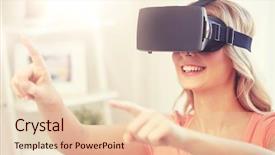  Presentation with virtual technology - Slide deck consisting of perception de soi - technology virtual reality entertainment background and a  colored foreground