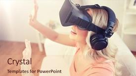  Presentation with virtual reality rehabilitation - PPT theme with live realities - technology virtual reality entertainment background and a lemonade colored foreground