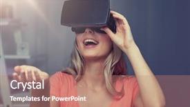  Presentation with virtual technology - Cool new slide deck with live realities - technology virtual reality entertainment backdrop and a coral colored foreground