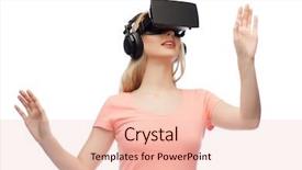  Presentation with virtual technology - Slides featuring technology virtual reality entertainment background and a lemonade colored foreground