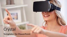  Presentation with virtual technology - Cool new presentation theme with perception de soi - technology virtual reality entertainment backdrop and a coral colored foreground