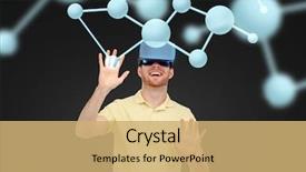  Presentation with molecules - Beautiful slides featuring molecular free - 3d technology virtual reality science backdrop and a yellow colored foreground