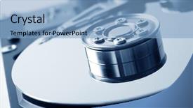  Presentation with hard disk drive - PPT theme having technology virus - opened hard disk drive background and a  colored foreground