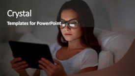  Presentation with computer vision - Slide set consisting of technology vision communication and people background and a dark gray colored foreground