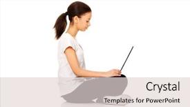  Presentation with african american teen girls - PPT layouts enhanced with technology white - african teen sitting cross legged background and a  colored foreground