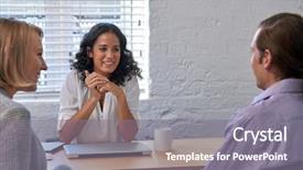  Presentation with financial - Colorful presentation enhanced with technology workplace - business financial advisor woman meeting backdrop and a gray colored foreground