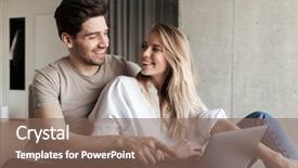  Presentation with young happy couple - Theme featuring techology - photo of young cute happy background and a violet colored foreground