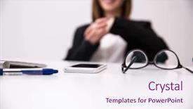  Presentation with focus - Amazing slides having techonology - closeup image of woman sitting backdrop and a sky blue colored foreground