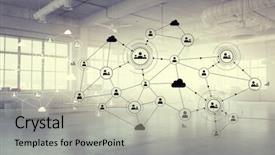  Presentation with connection - Beautiful PPT theme featuring tecnology introdution - connection technologies for business mixed backdrop and a mint green colored foreground