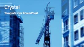  Presentation with building construction - Slide set consisting of tectonic - image of construction zone background and a teal colored foreground