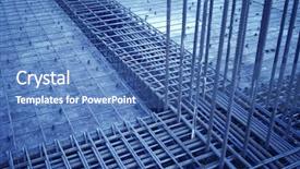  Presentation with building construction - Colorful slide set enhanced with tectonic - image of construction zone backdrop and a teal colored foreground