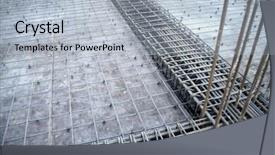  Presentation with building construction water supply - Audience pleasing PPT theme consisting of tectonic - image of construction zone backdrop and a light blue colored foreground