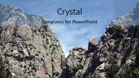  Presentation with rock - Beautiful presentation featuring tectonic - rock in national park paklenica backdrop and a light blue colored foreground