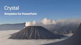  Presentation with volcano - Audience pleasing PPT theme consisting of tectonic - volcano bromo at sunrise east backdrop and a teal colored foreground