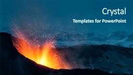  Presentation with volcano eruption - Beautiful slide set featuring tectonic - volcano eruption in eyjafjallajokull backdrop and a ocean colored foreground