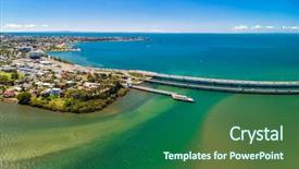  Presentation with bridges - Slides with ted - aerial view of houghton bridges background and a ocean colored foreground