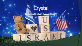  Presentation with teddy bear - Theme with teddy bear and two flag background and a  colored foreground