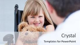  Presentation with teddy bear - PPT theme with teddy bear at the hospital background and a sky blue colored foreground