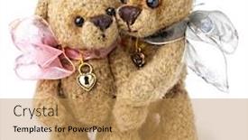  Presentation with teddy bear - PPT layouts having teddy-bear-in-classic-vintage background and a coral colored foreground