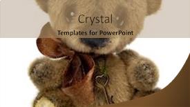  Presentation with teddy bear - Audience pleasing presentation design consisting of teddy-bear-in-classic-vintage backdrop and a coral colored foreground