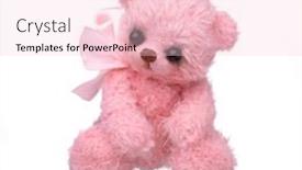  Presentation with teddy bear - Slides enhanced with children plush toy dolls - teddy bear in classic vintage background and a lemonade colored foreground