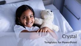  Presentation with hospital bed - Theme having teddy bear in hospital background and a light blue colored foreground