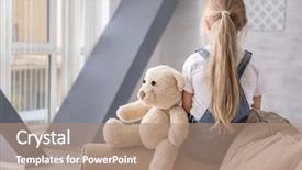  Presentation with autism - Audience pleasing presentation theme consisting of teddy bear in room autism backdrop and a coral colored foreground