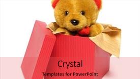  Presentation with teddy bear - Audience pleasing slides consisting of teddy bear inside a box backdrop and a red colored foreground
