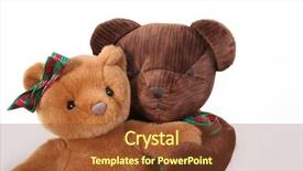  Presentation with christmas ribbon festive - Beautiful presentation theme featuring teddy bear love with christmas backdrop and a tawny brown colored foreground