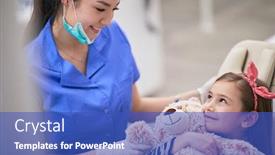  Presentation with teddy bear - Slide deck featuring teddy-bear-to-the-dental background and a cobalt blue colored foreground