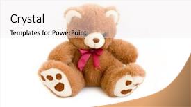  Presentation with red bow - Beautiful presentation theme featuring red bow isolated over white backdrop and a sky blue colored foreground