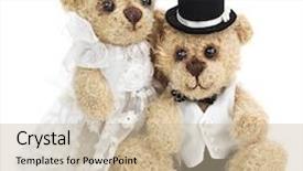  Presentation with teddy bear - Theme featuring soft toy - teddy bear wedding couple background and a mint green colored foreground